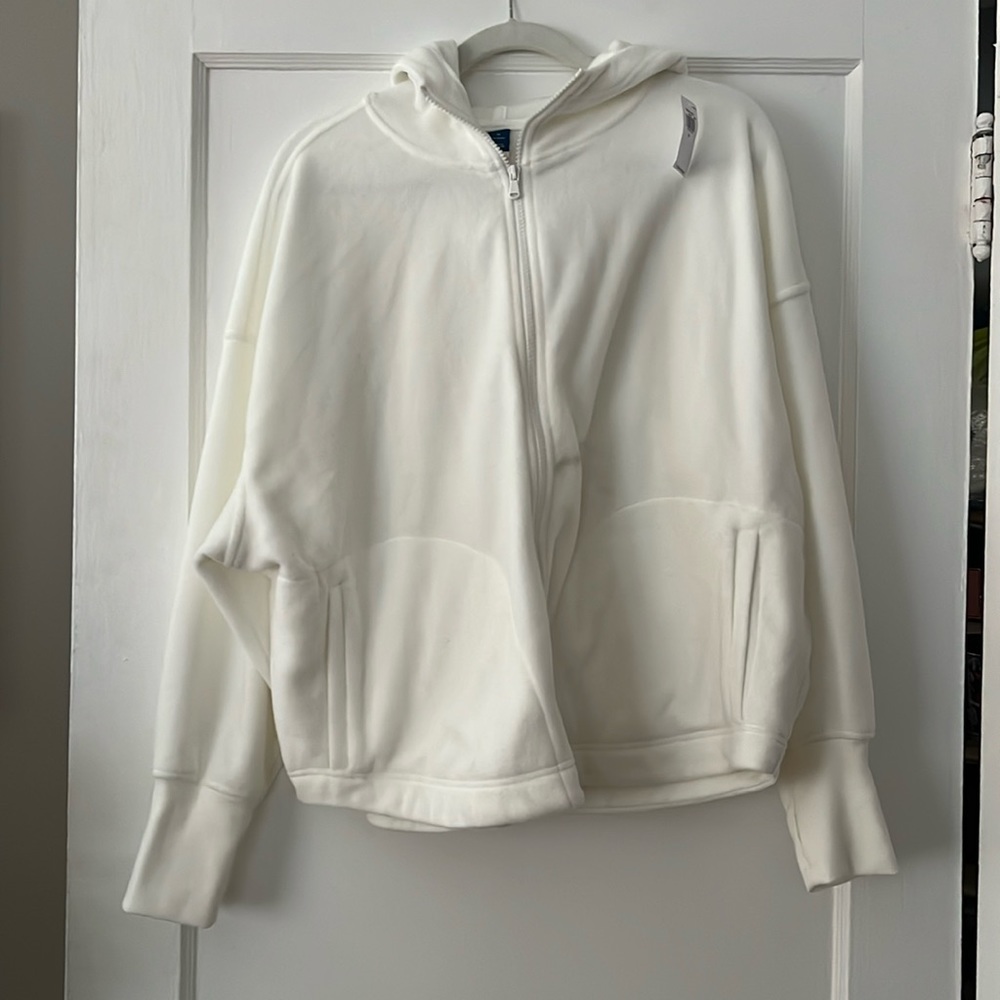 NWT - Old Navy Fleece Zippered Hoodie - Size XL Cream